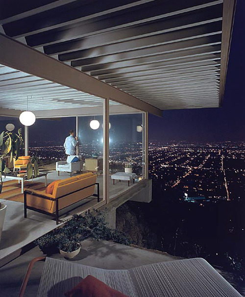 20th-century-man:  Case Study House No. 22; the Stahl house, Los Angeles, California; built in 1959 by architect Pierre Koenig; photo by Julius Shulman, 1960.