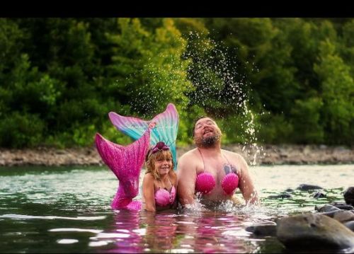 When your daughter asks you to be in her mermaid photo shoot on her 8th birthday, you don’t sa