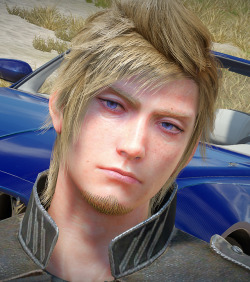 metapoodle:  I thought his eyes looked nice against the blue of the car. 