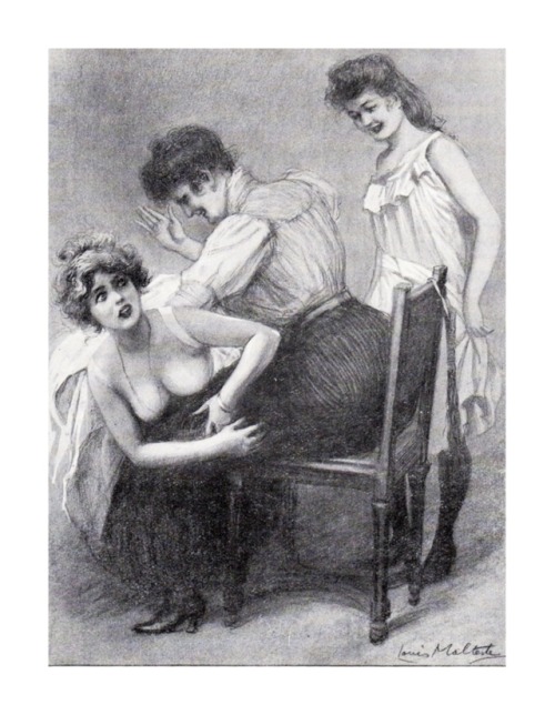 agracier:  illustrations by Louis Malteste for a French spanking novel …