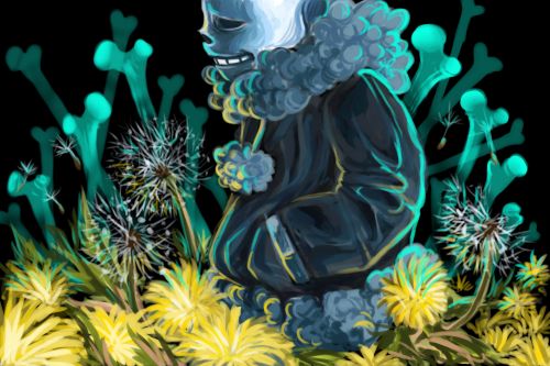 hexagonsgalore: Flowers. Flowerfell!Sans © @siviosanei Aster!Sans (a whimsical creation of mine