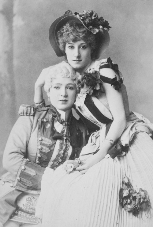 vestatilleys:Minnie Mario and Kate Vaughan in “Cinderella”, 1883.