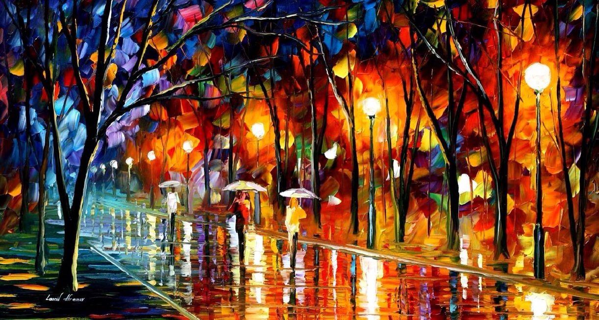 paintvrlife:  Leonid Afremov   is a passionate painter from Mexico who paints with