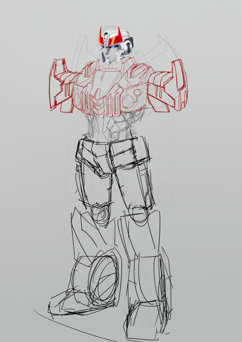 Ahahaha WIP of personal Prowl Concept Design I’m doing. Obviously inspired by his exRID design which