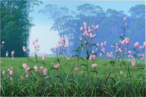 blastedheath:Damián González (Cuban, b. 1967), Juego Natural, 2004. Oil on canvas 39 1/2 x 59 in.