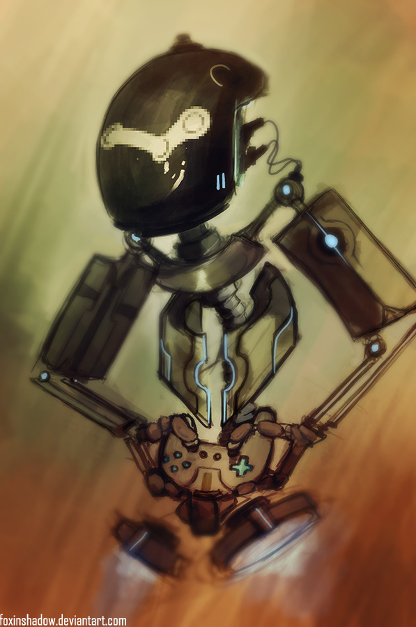 Pro Gaming Bot 9000 Speed art. In the future humans got very busy. So busy, that