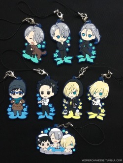 yoimerchandise: YOI x Banpresto Ichiban Kuji Rubber Straps (Series 1: Yuri!!! on Ice ~Exhibition~ Prize E)  Original Release Date:February 25th 2017 Featured Characters (5 Total):Viktor (Casual, formal, &amp; secret versions), Makkachin, Yuuri (Casual