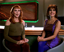 sapphicstartrek:Top 14 Trek Femslash Pairs as chosen by our followers: #10  Beverly/Deanna from TNG