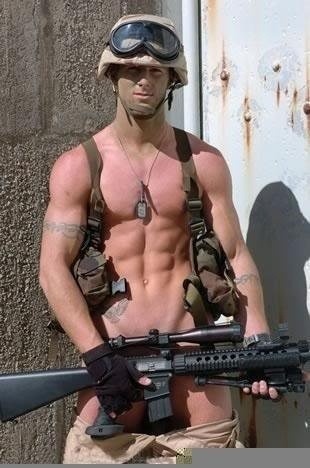 Here’s one for those of you who appreciate the appeal of a man OUT OF uniform… . I am SO asking Daddy if we can play pretend. He’d look so sexy wearing this. Maybe he’s transported me to safety from a war zone or maybe I’m