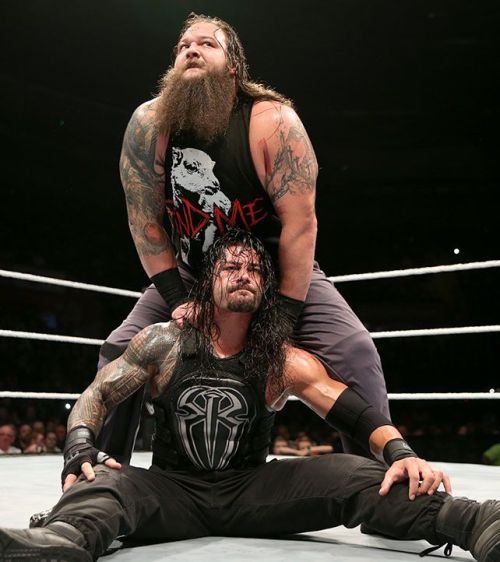 rwfan11:  Deep Tissue Massages ~by BRAY!…..I think Roman is regretting that gift certificate he received for Christmas! 