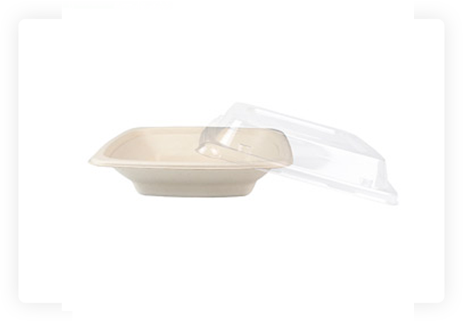 China PFAS Free 32oz Compostable Biodegradable Square Disposable Bagasse  Soup Bowls With Lids Manufacture and Factory