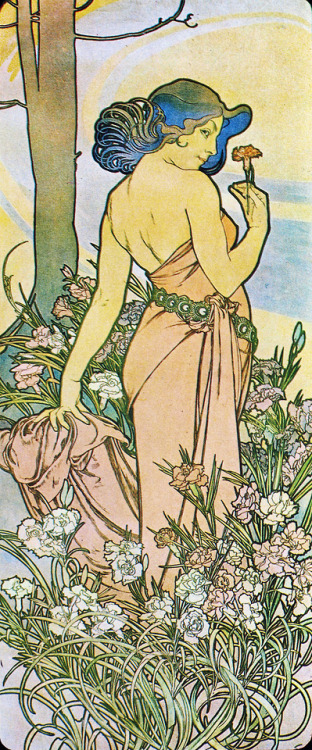 L’Oeillet (Carnation) and Le Lys (Lily) by Alphonse Mucha1897courtesy of Kyle Geib on Flickr x x