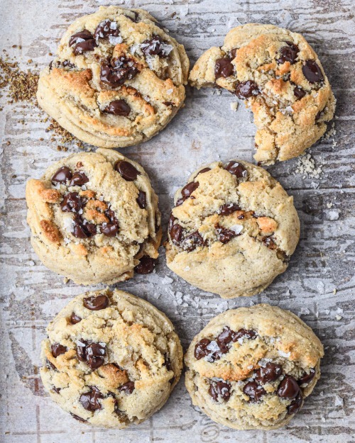 sweetoothgirl:Small Batch Almond Chocolate Chip Cookies (GF + Egg Free)