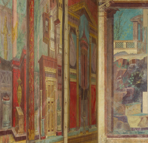 via-appia:Cubiculum from the Villa of P. Fannius Synistor at BoscorealeRoman, ca. 50–40 B.C.