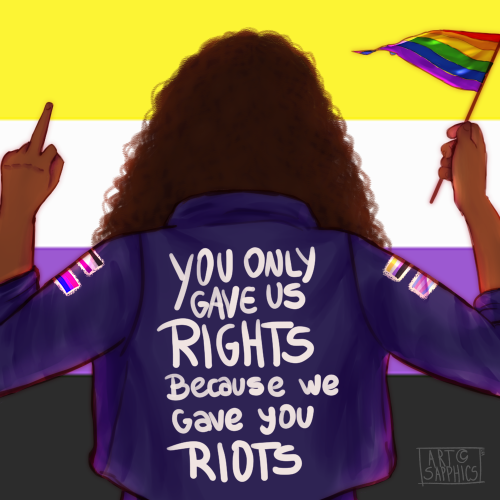 imluarte:you only gave us rights because we gave you riots. 2021 pride. I. Love. These.