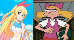 tsunglasses:  It has recently come to my attention that these two are the same character Usually pictured scowling Blonde Both have a big dumb ribbon Both are textbook tsunderes for the male lead Both are worst girl in their respective shows 