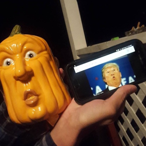 Around halloween time my friend found this pumpkin that shares a striking resemblance to TrumpThanks