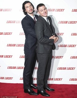 mummiesandlightsabers:  Adam Driver &amp; Channing Tatum   – Logan Lucky UK Premiere