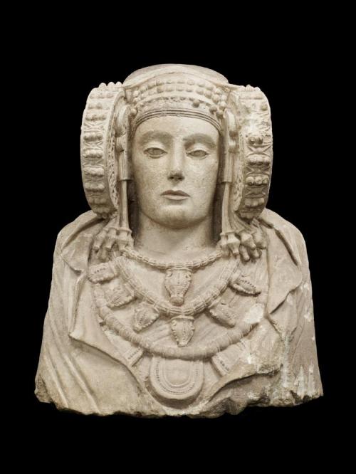 aegialia:[image descriptions:1. the Lady of Elche statue, looking at it head on. It is a two foot ta