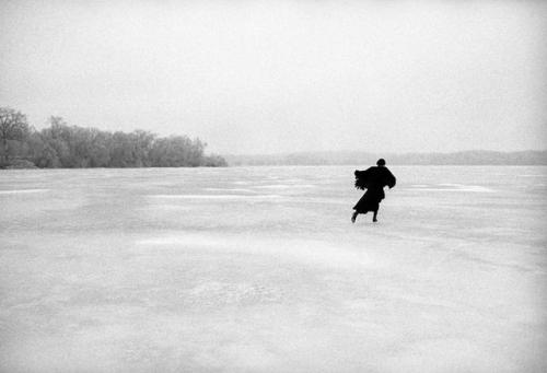 prominentmen:   “This photograph of Joni Mitchell skating across Lake Mendota in Wisconsin is unreal