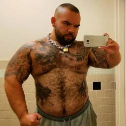 brandedbulltank:  carnenchiladas:  Progress  You’re looking amazing Big Pup. I love you  OMG he is so dam handsome, hairy, and sexy - WOOF