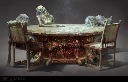 morbidfantasy21: Mimic by Christophe Young “Sometimes a chest is actually a mimic, eager to ch