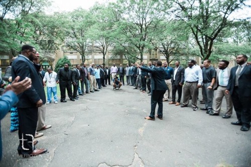 tallgirlshaveshortmemories:spoonmeb:nousverrons:Nearly 100 black men greeted children at an elementa