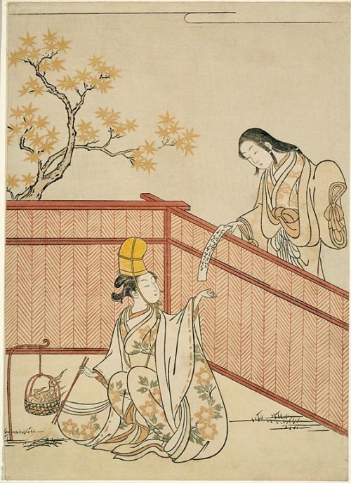Burning Autumn Leaves by Suzuki Harunobu,1765