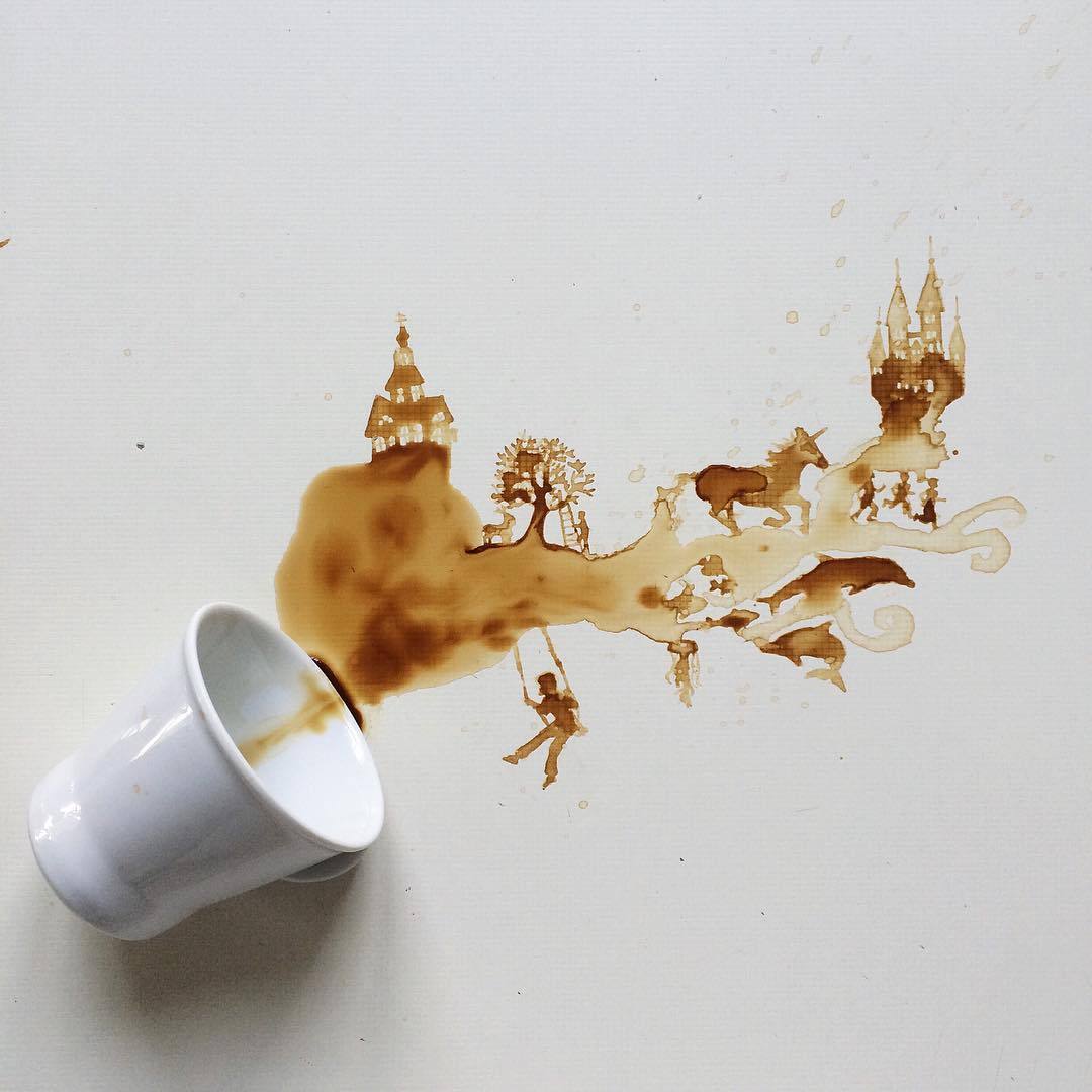 culturenlifestyle:Giulia Bernardelli Paints Intimate Moments of Life With Coffee