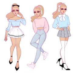 passerineart:  outfits for my oc sunny <3
