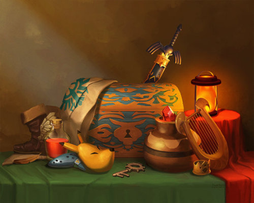 retrogamingblog: Nintendo Still Life Paintings made by Lizustration