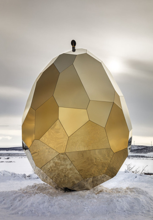 thedesigndome: A Sauna Disguised As A Giant Golden Egg When developer Riksbyggen presented architect