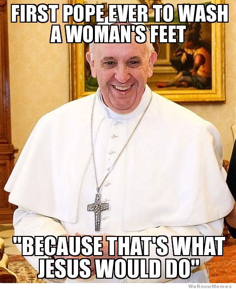 anti-feminism-pro-equality:  doctorwinchesterin221b:  lauradoesthings:  Good Guy Pope Francis  That is what it means to be a good Christian/Catholic. Take notes Westboro Baptist Church.   I like this pope <3  this pope made me proud to be Catholic