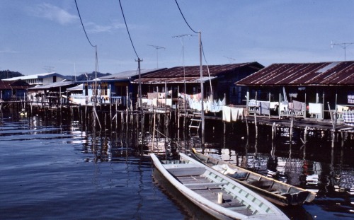 Houses on Stilts Over Water, Bandar Seri Begawan, Brunei (Borneo), 1978.