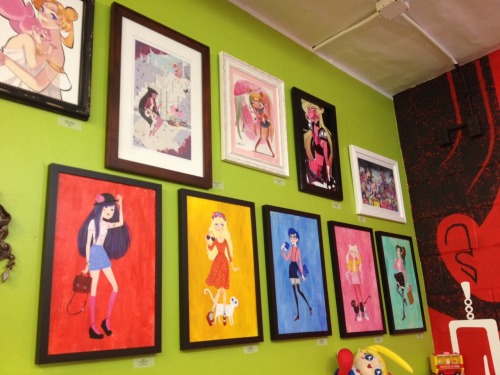 natsukigirl:  Some pix from the 20th Anniversary Sailormoon art show at Qpop in Little Tokyo // Los Angeles, CA - April 5, 2014 I bought the retro cosmonaut looking Sailormoon print called ‘Retro Moon’ by hyamei (but I don’t get to take it home