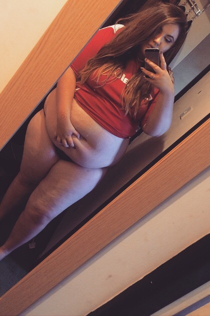 that-fatt-girl:  Another photo of my now super small football shirts