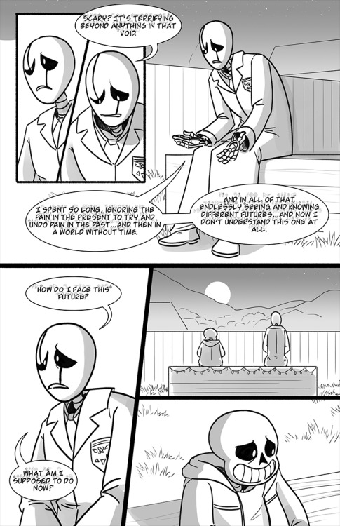 lynxgriffin: Sans and Gaster have a quiet talk after everything, as Gaster tries to figure out how t