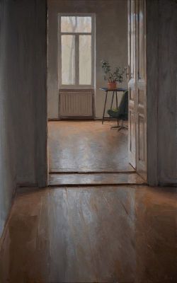 huariqueje:    Viennese Interior   -      Kenny Harris American,b.1974- oil on canvas, 48 x 30 in. 