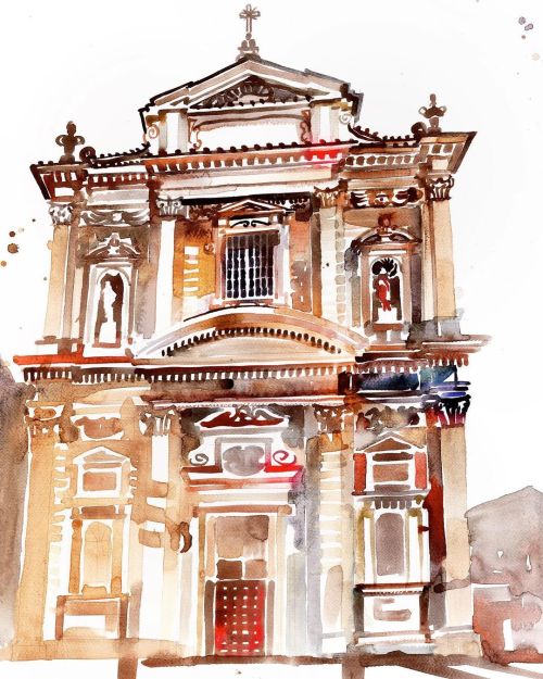 Chiesa di Santa Maria, Siena #painting #siena #city #watercolor #sketch #artowork #PBMWOMDINZP100L (