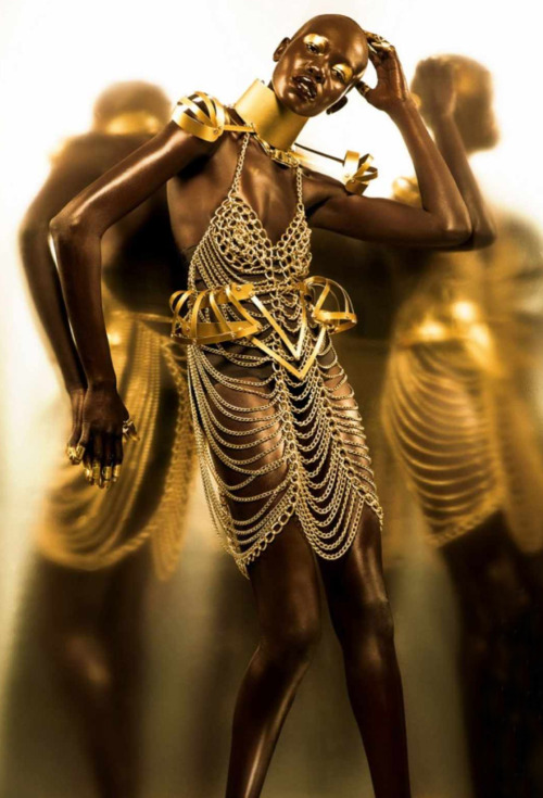 vmagazine: &lsquo;Golden Goddess&rsquo; - model: Mari Agory - photographer: Lindsay Adler - 