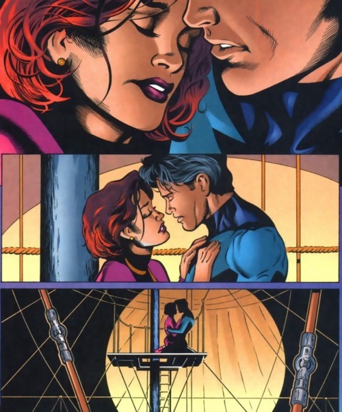 batgirl and nightwing kiss