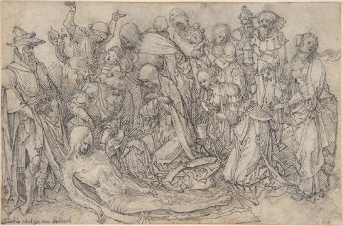 Circle of Jan de Beer, The Lamentation, ca. 1505Pen and ink drawing over chalk.Image released into t