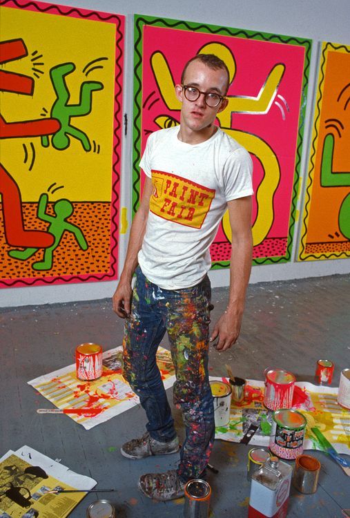   Keith Haring / Photographed in his Studio by Allan Tannenbaum / 1982  