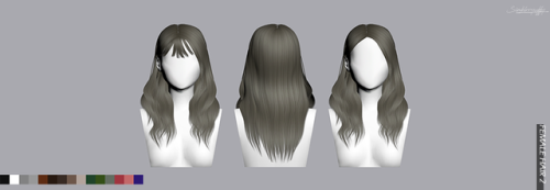 simblrryuffy: [Ryuffy] Female Hair 2 Female Hairstyle 2 Styles, 15 Swatches HQ Compatible Hat Compat