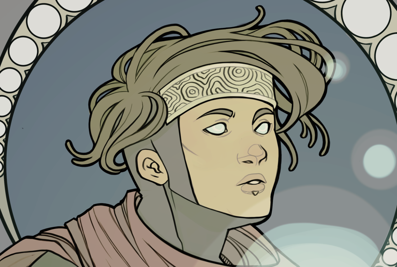 merildae:  i wanted to draw billy in the style of Alphonse Mucha because its summer