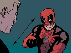 cardgamesonwhatnow:5ummit:Hawkeye vs. Deadpool #0I really appreciated all the little nods to Clint’s