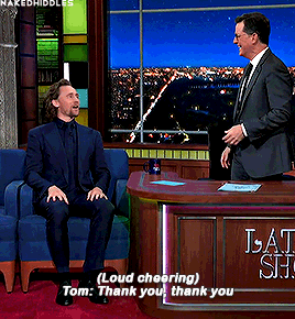 the-haven-of-fiction:

nakedhiddles:

Tom Hiddleston at The Late Show with Stephen Colbert | Sept 16th 2019

People love you, Thomas, just accept it. ❤️ 