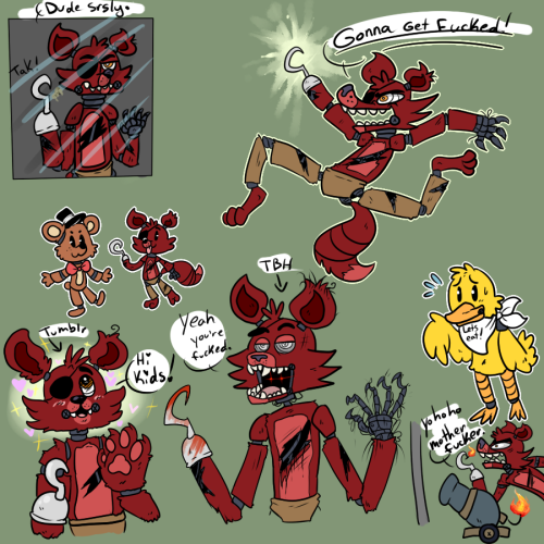 pirate-cove-foxy: I’m a robotic pirate fox, what the hell else do you want from me.