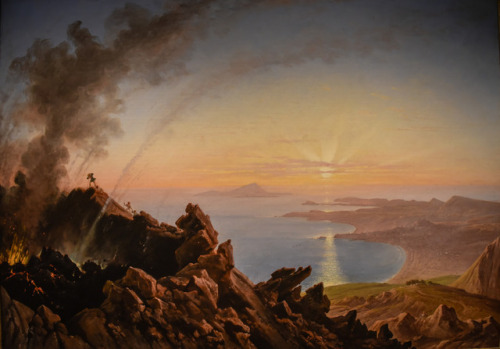 Franz Ludwig Catel (1778 - 1856) - The Crater of Vesuvius with View of the Bay of Naples. 1841.