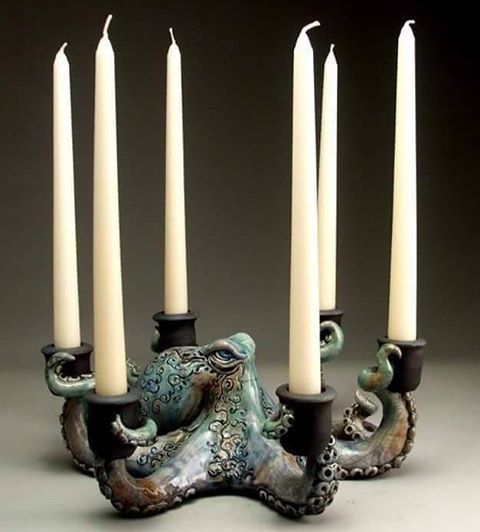 steampunktendencies:  Octopus Candelabra by Mitchell Grafton #steampunktendencies #steampunk #art #tentacles #octopus 